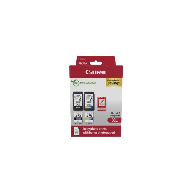 Canon PG-575XL/CL-576XL (5437C006) Photo value pack Rašalinių kasečių komplektas, BK/CMY