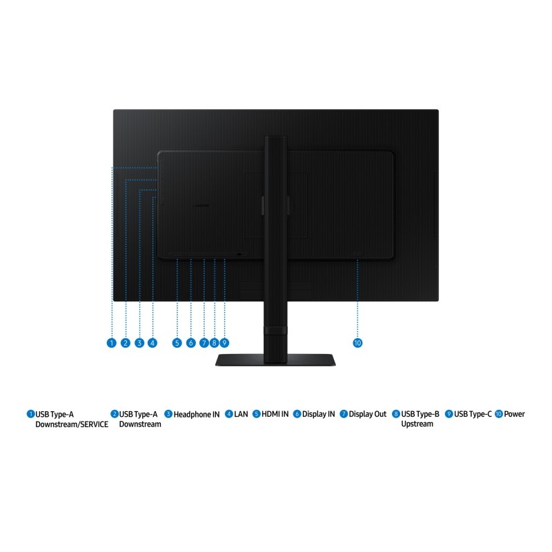 Samsung ViewFinity S6 S27D600UAU Monitorius 27'' IPS QHD 2560x1440, 5 ms, 350 cd/m2, 100 Hz, Juoda