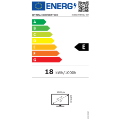 iiyama ProLite XUB2493HSU-B7 Monitorius 24'' IPS, FHD 1920x1080, 1 ms, 300 cd/m2, 100 Hz, Juoda