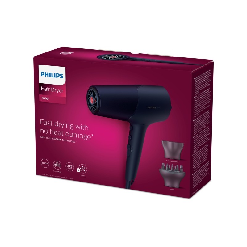 Philips 5000 Series ThermoShield BHD510/00 Plaukų džiovintuvas 2300 W, Mėlyna