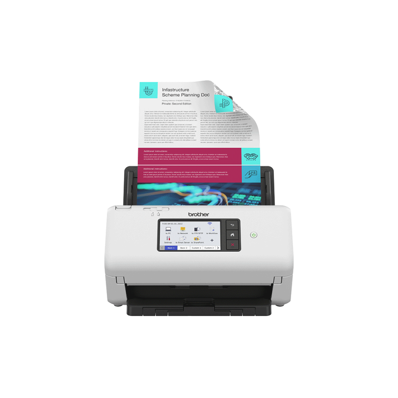 Brother ADS-4700W Skeneris A4 Spalvotas 40 ppm 600x600 DPI, Duplex ADF, USB, Wi-Fi, Ethernet LAN