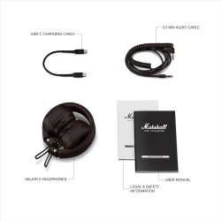 Marshall Major V Belaidės ausinės, Bluetooth, Brown