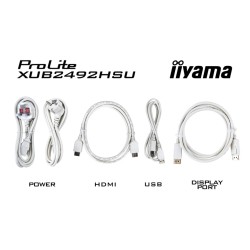 iiyama ProLite XUB2492HSU-W6 Monitorius 24'' IPS, FHD 1920x1080, 0.4 ms, 250 cd/m2, 100 Hz, Balta