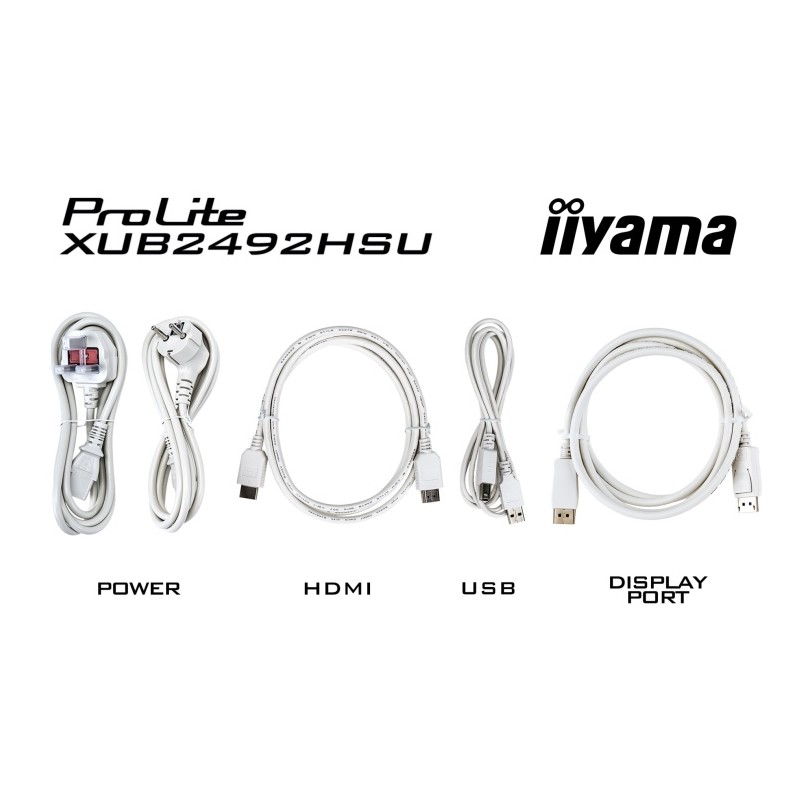 iiyama ProLite XUB2492HSU-W6 Monitorius 24'' IPS, FHD 1920x1080, 0.4 ms, 250 cd/m2, 100 Hz, Balta