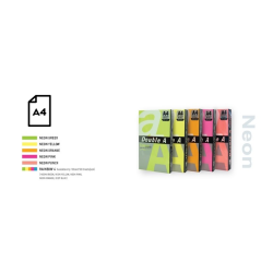 Spalvotas Neon popierius Double A, 75g, A4, 100 lapų, Rainbow 4 Neon Green, Neon Yellow, Neon Orange