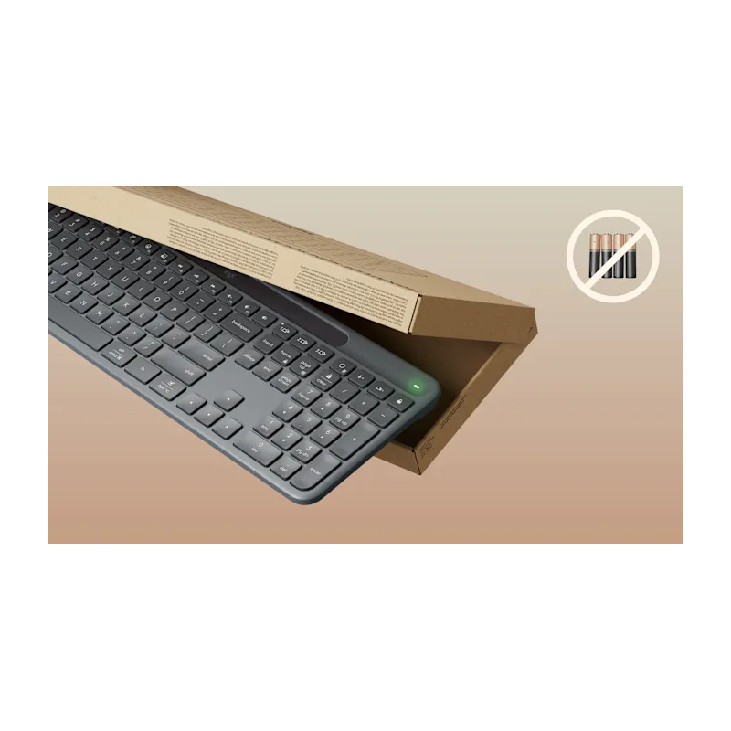 Logitech Signature Slim Solar+ K980 Belaidė klaviatūra, RF Wireless+Bluetooth, US Int, Graphite