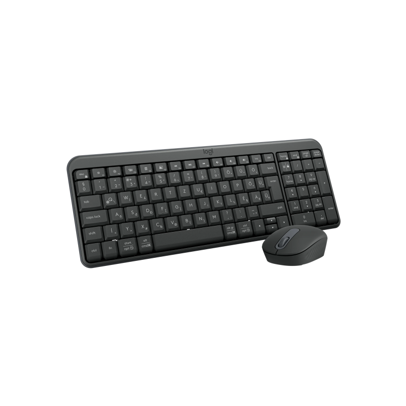 Logitech MK250 Compact Combo Belaidė klaviatūra + Pelė, Bluetooth, US Int, Graphite