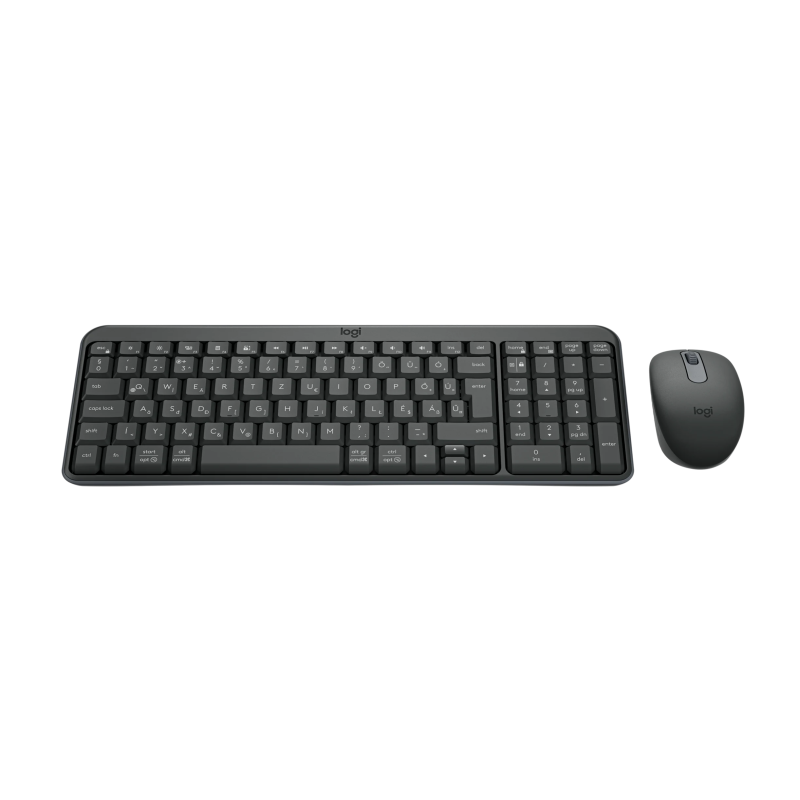 Logitech MK250 Compact Combo Belaidė klaviatūra + Pelė, Bluetooth, US Int, Graphite