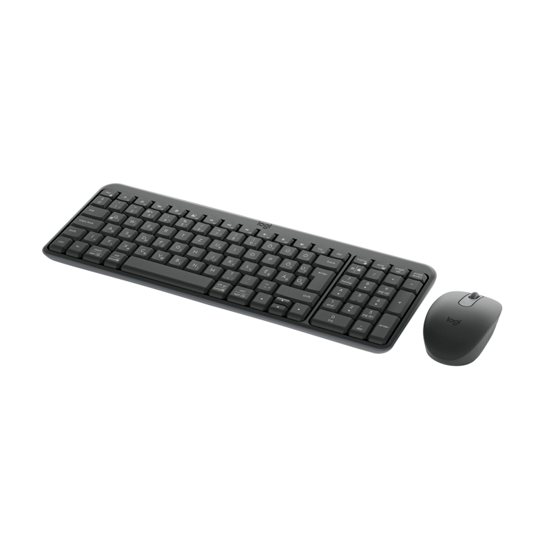 Logitech MK250 Compact Combo Belaidė klaviatūra + Pelė, Bluetooth, US Int, Graphite
