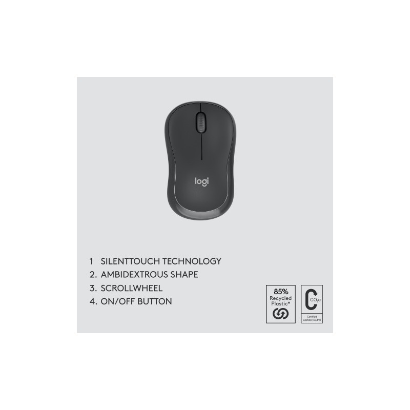 Logitech MK370 Combo for Business Belaidė klaviatūra + Pelė, RF Wireless+Bluetooth, US Int, Graphite