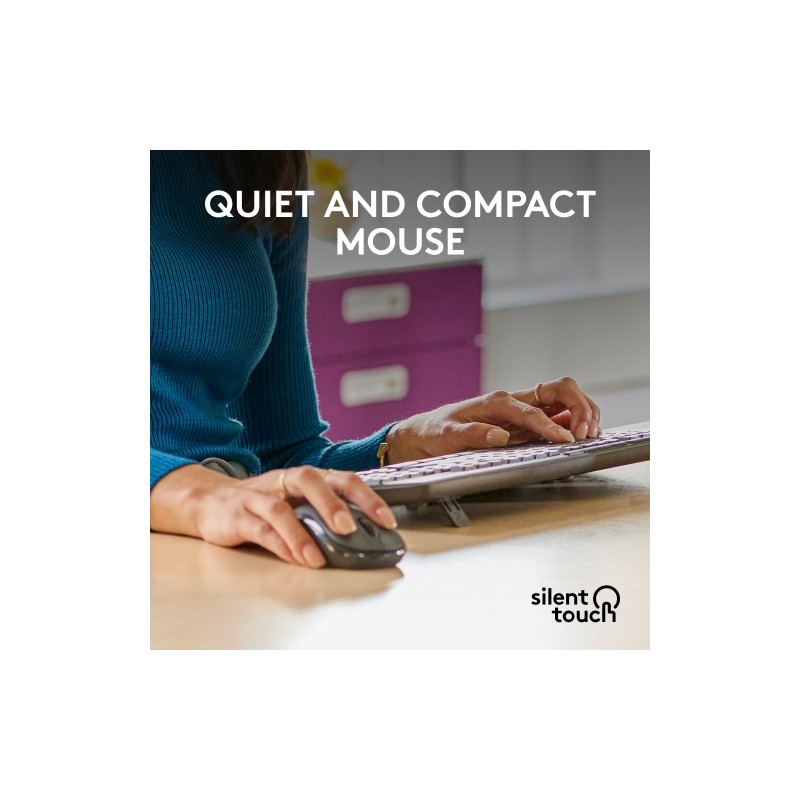 Logitech MK370 Combo for Business Belaidė klaviatūra + Pelė, RF Wireless+Bluetooth, US Int, Graphite
