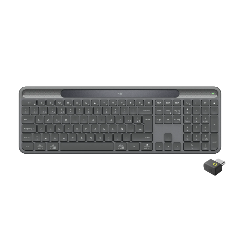 Logitech Signature Slim Solar+ K980 for Business Belaidė klaviatūra, RF+Bluetooth, US Int, Graphite