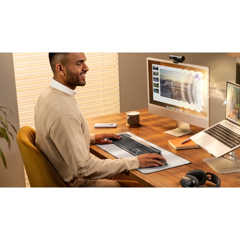 Logitech Signature Slim Solar+ K980 for Business Belaidė klaviatūra, RF+Bluetooth, US Int, Graphite