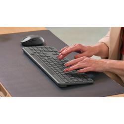 Logitech Signature Slim Solar+ K980 for Business Belaidė klaviatūra, RF+Bluetooth, US Int, Graphite