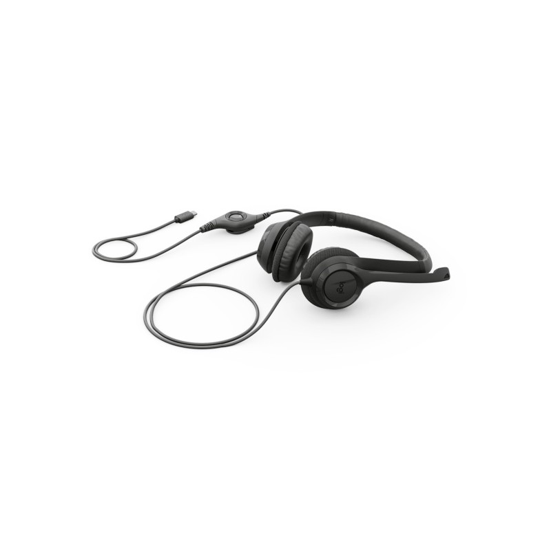 Logitech H390 Laidinės ausinės, USB-C, Juoda
