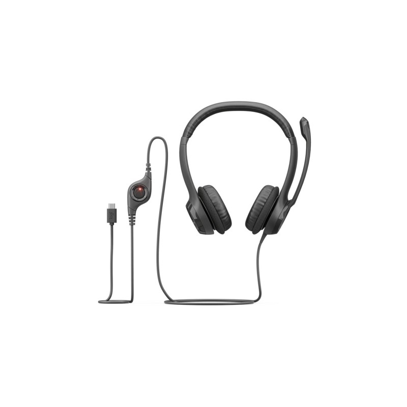 Logitech H390 Laidinės ausinės, USB-C, Juoda