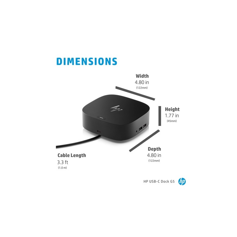 HP USB-C Dock G5 (5TW10AA) Jungčių stotelė, Juoda