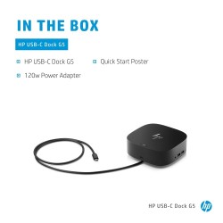 HP USB-C Dock G5 (5TW10AA) Jungčių stotelė, Juoda