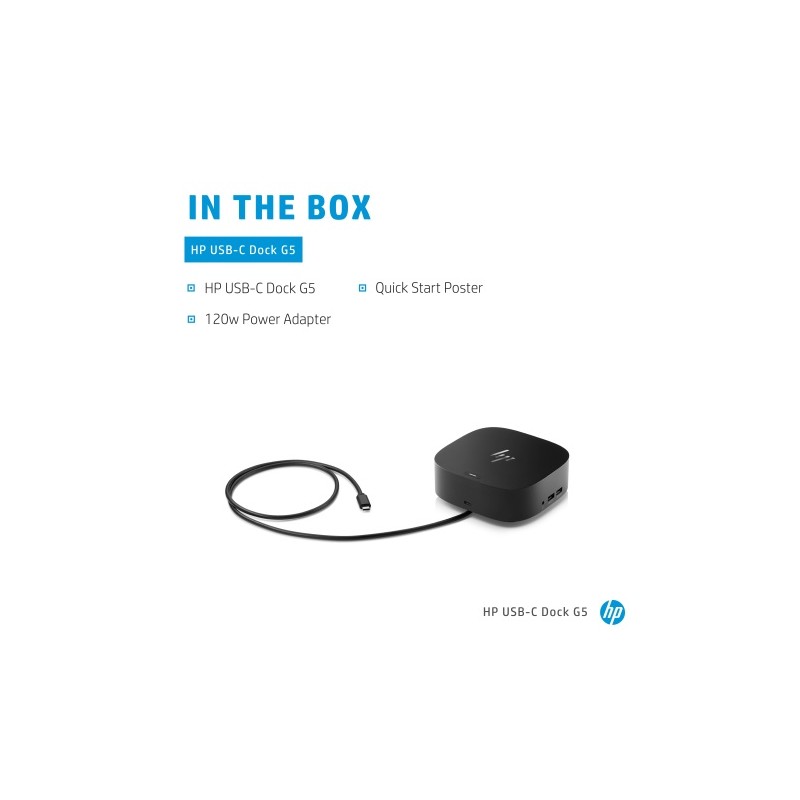 HP USB-C Dock G5 (5TW10AA) Jungčių stotelė, Juoda