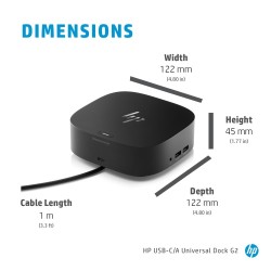 HP USB-C Dock G5 (5TW10AA) Jungčių stotelė, Juoda