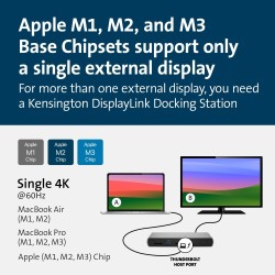 Kensington SD5760T Jungčių stotelė Thunderbolt 4 Dual 4K 96W, Pilka