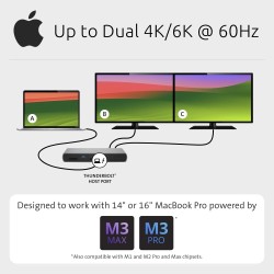 Kensington SD5760T Jungčių stotelė Thunderbolt 4 Dual 4K 96W, Pilka