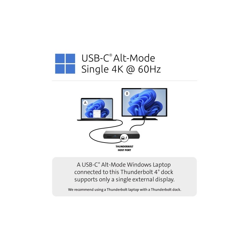 Kensington SD5760T Jungčių stotelė Thunderbolt 4 Dual 4K 96W, Pilka