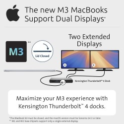 Kensington SD5760T Jungčių stotelė Thunderbolt 4 Dual 4K 96W, Pilka