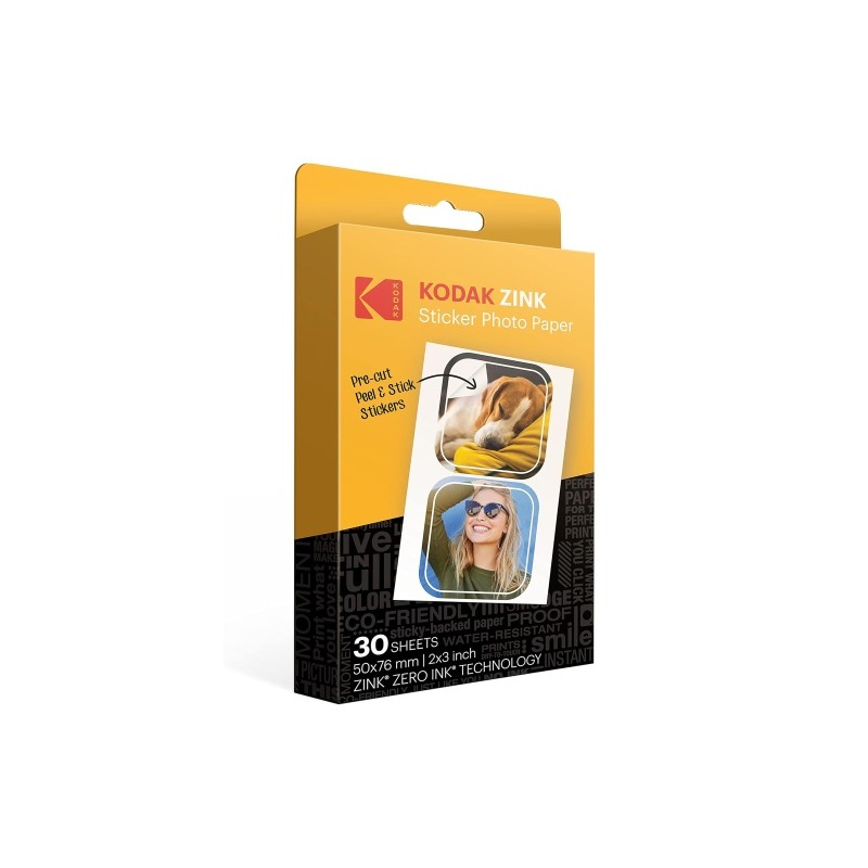 Kodak ZINK 2x3'' 50x76 mm 30 Sheets Pre-Cut Sticker Fotopopierius
