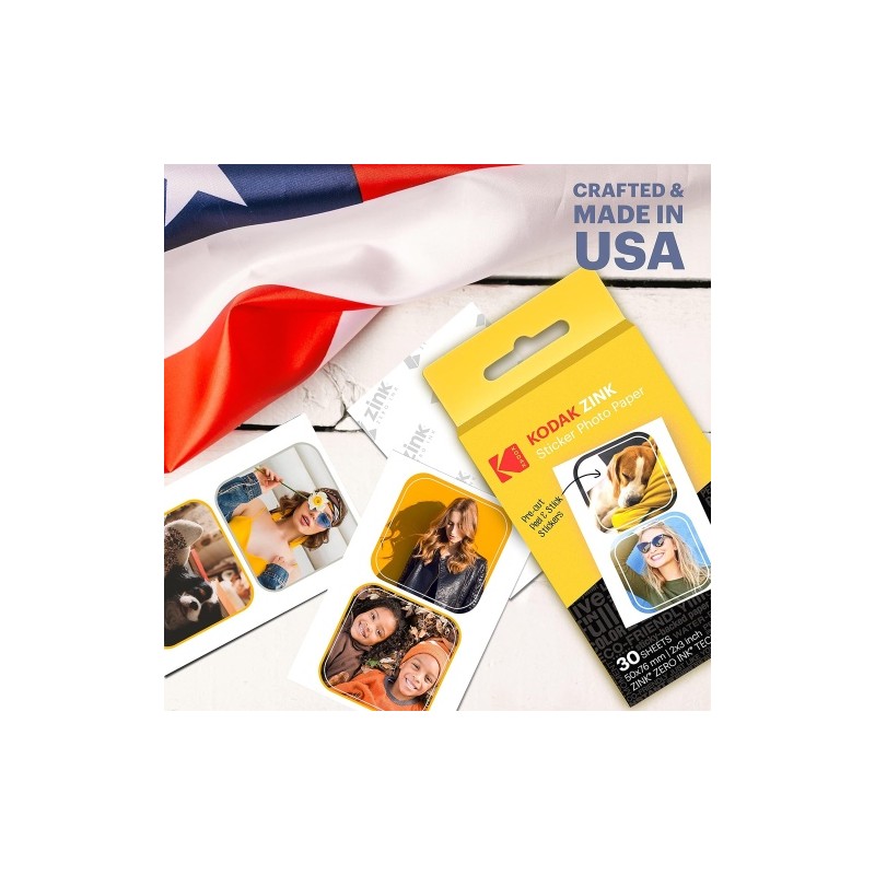 Kodak ZINK 2x3'' 50x76 mm 30 Sheets Pre-Cut Sticker Fotopopierius
