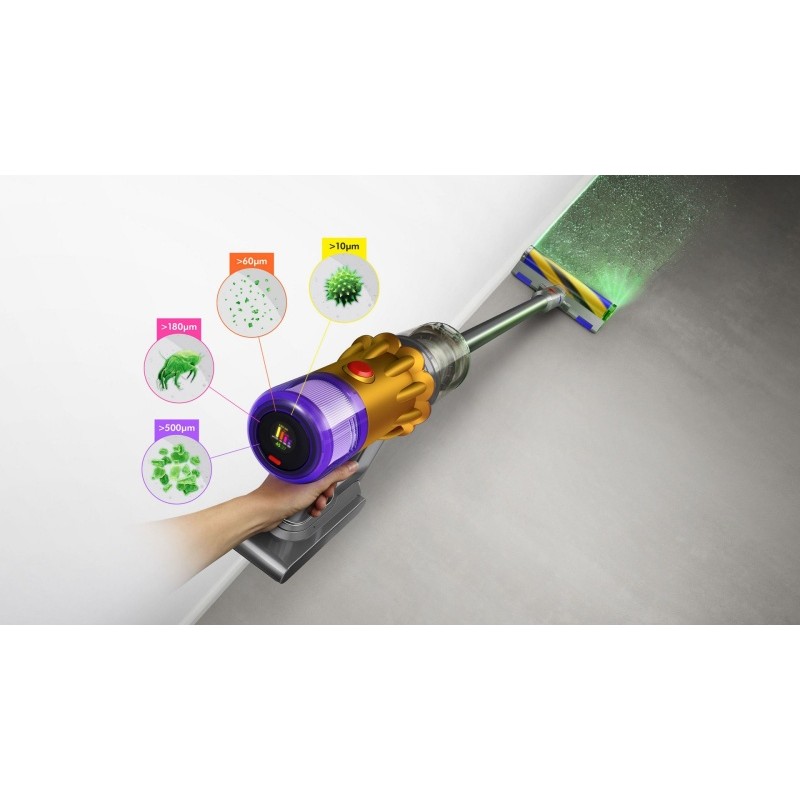 Dyson V12 Detect Slim Absolute (2023) Belaidis dulkių siurblys, Nickel/Yellow (SPEC)