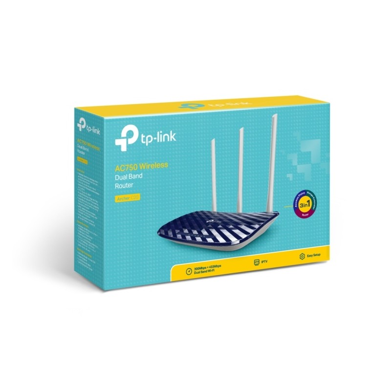 TP-Link Archer C20 AC750 Wireless Dual Band Maršrutizatorius