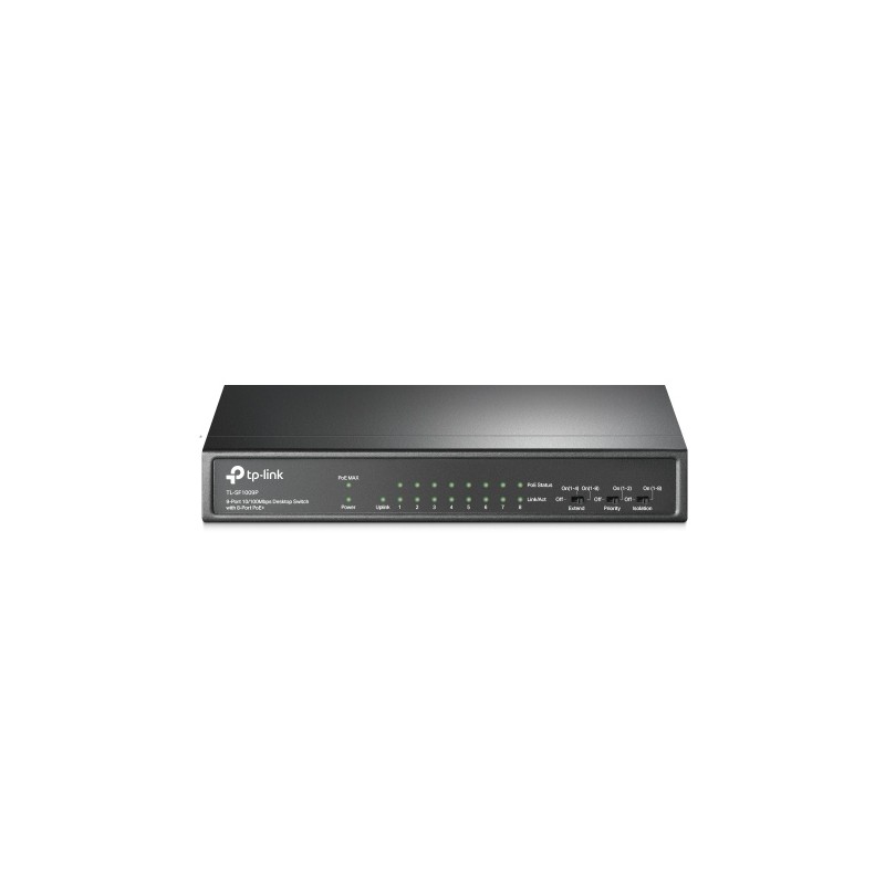 TP-Link TL-SF1009P 9-Port 10/100Mbps Desktop Šakotuvas su 8-Port PoE+