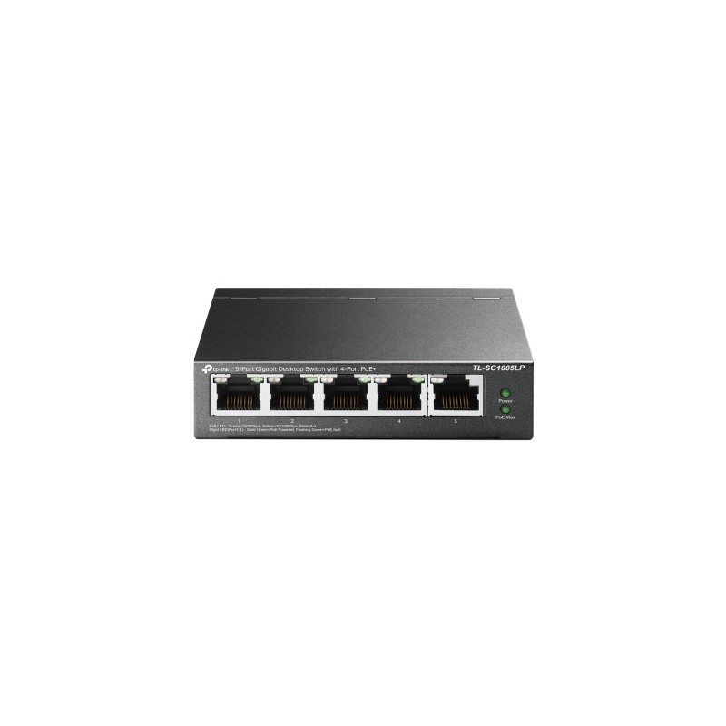 TP-Link TL-SG1005LP 5-Port Gigabit Desktop Šakotuvas su 4-Port PoE+