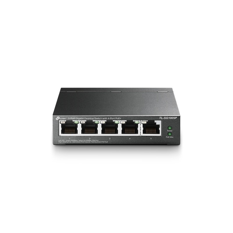 TP-Link TL-SG1005P 5-Port Gigabit Desktop Šakotuvas su 4-Port PoE+