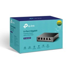 TP-Link TL-SG1005P 5-Port Gigabit Desktop Šakotuvas su 4-Port PoE+