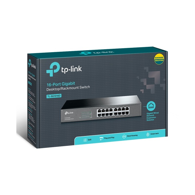 TP-Link TL-SG1016D 16-Port Gigabit Desktop/Rackmount Šakotuvas