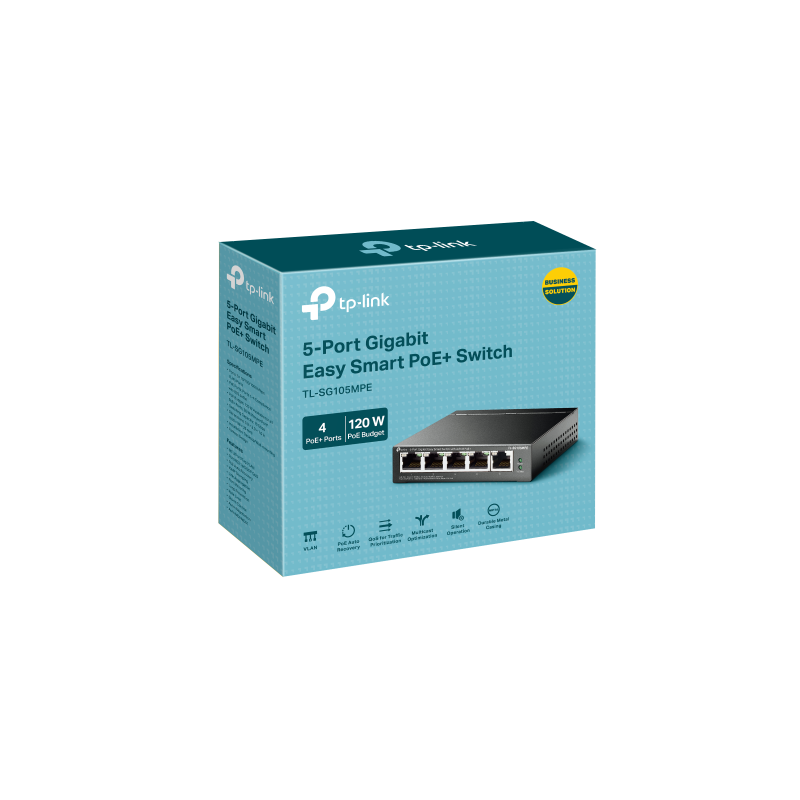 TP-Link TL-SG105MPE 5-Port Gigabit Easy Smart Šakotuvas su 4-Port PoE+