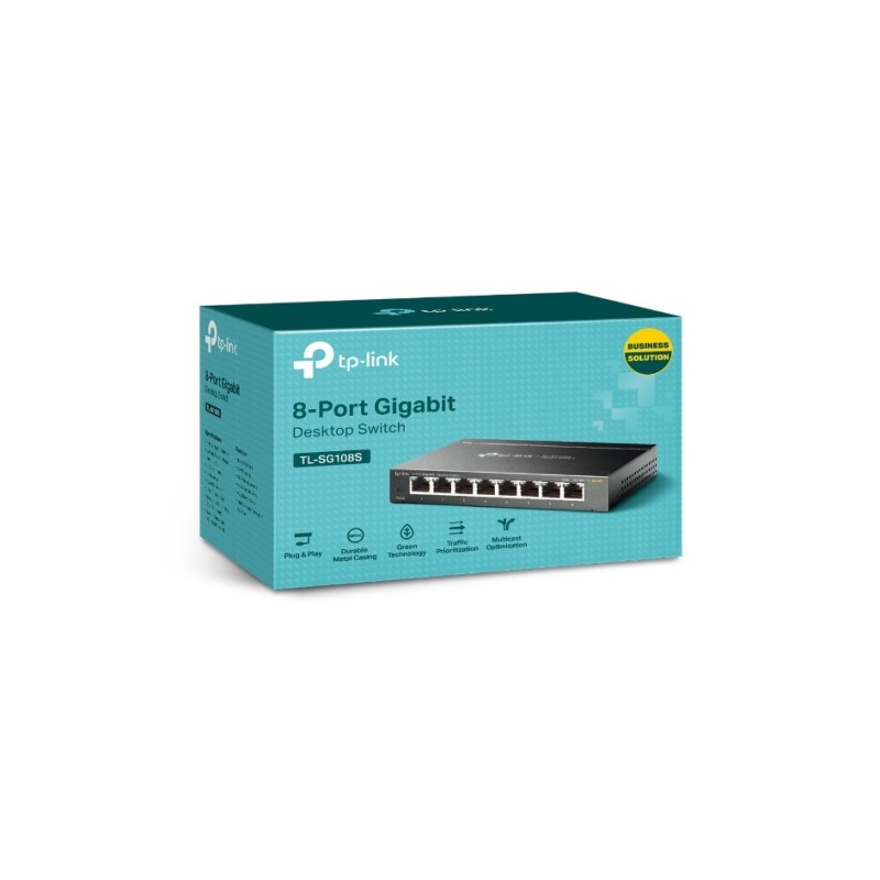 TP-Link TL-SG108S 8-Port 10/100/1000Mbps Desktop Šakotuvas