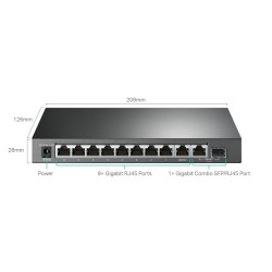 TP-Link TL-SG1210MPE 10-Port Gigabit Easy Smart Šakotuvas su 8-Port PoE+
