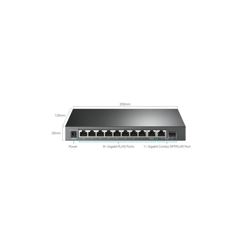 TP-Link TL-SG1210MPE 10-Port Gigabit Easy Smart Šakotuvas su 8-Port PoE+