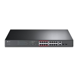 TP-Link TL-SL1218MP 16-Port 10/100Mbps + 2-Port Gigabit Unmanaged PoE Šakotuvas