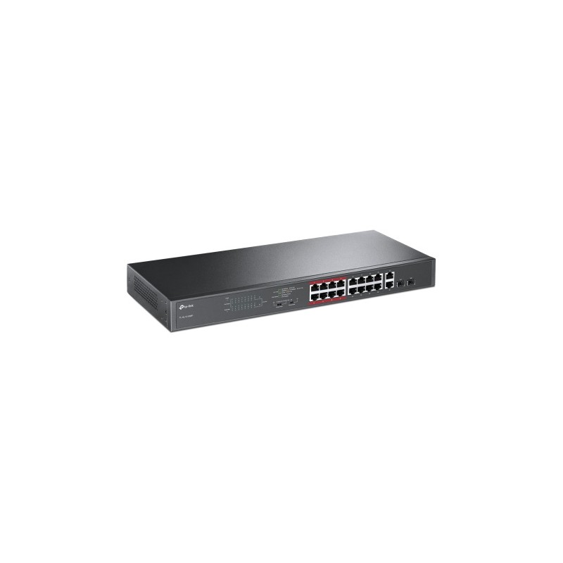 TP-Link TL-SL1218MP 16-Port 10/100Mbps + 2-Port Gigabit Unmanaged PoE Šakotuvas