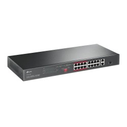 TP-Link TL-SL1218P 16-Port 10/100 Mbps + 2-Port Gigabit Rackmount Šakotuvas su 16-Port PoE+