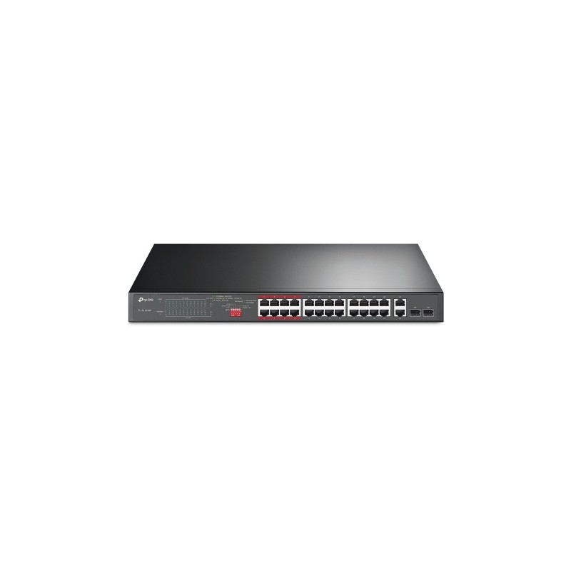 TP-Link TL-SL1226P 24-Port 10/100Mbps + 2-Port Gigabit Unmanaged PoE+ Šakotuvas