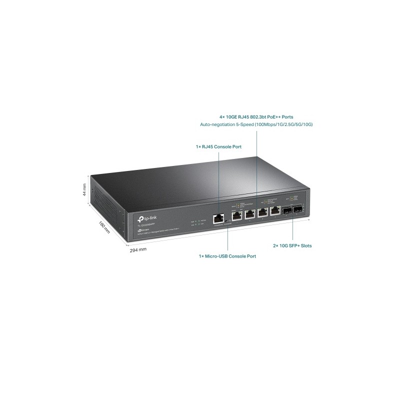 TP-Link TL-SX3206HPP 6-Port 10GE L2+ Managed Šakotuvas su 4-Port PoE++