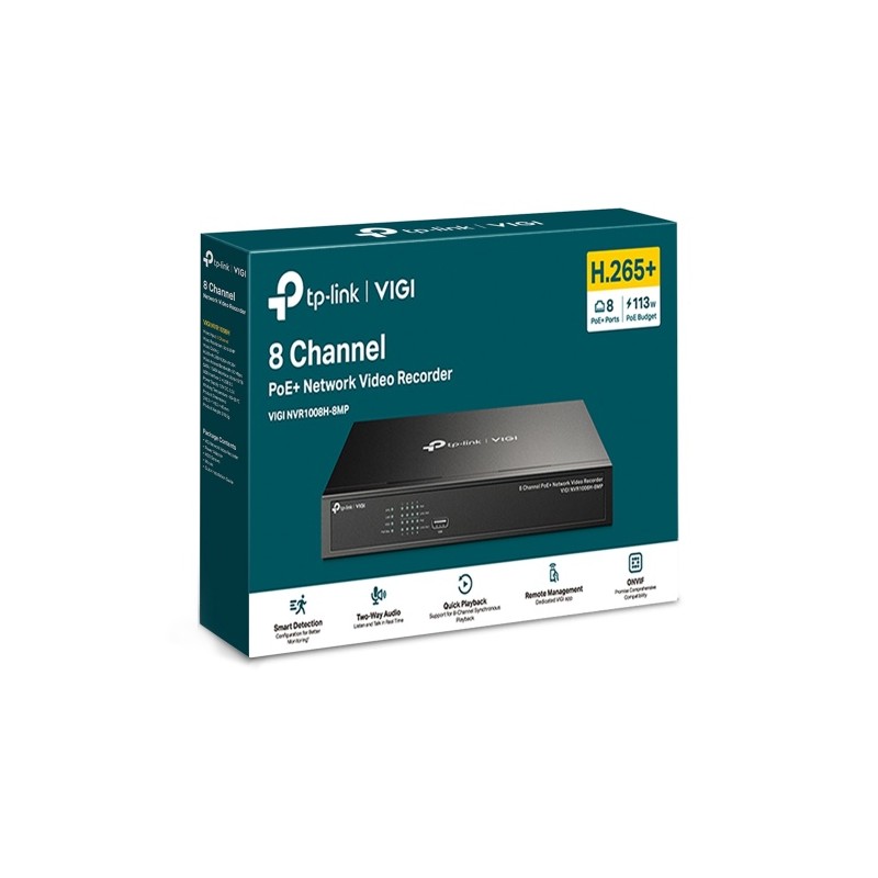 TP-Link VIGI NVR1008H-8MP 8 Channel PoE+ Network Video Recorder