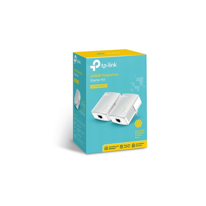 TP-Link TL-PA4010 KIT AV600 Powerline Starter Kit Ethernet LAN Adapterių rinkinys