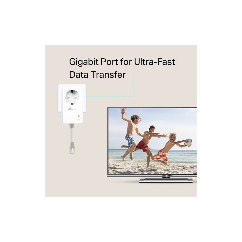 TP-Link TL-PA7017P KIT AV1000 Gigabit Passthrough Powerline Starter Kit Ethernet Adapterių rinkinys