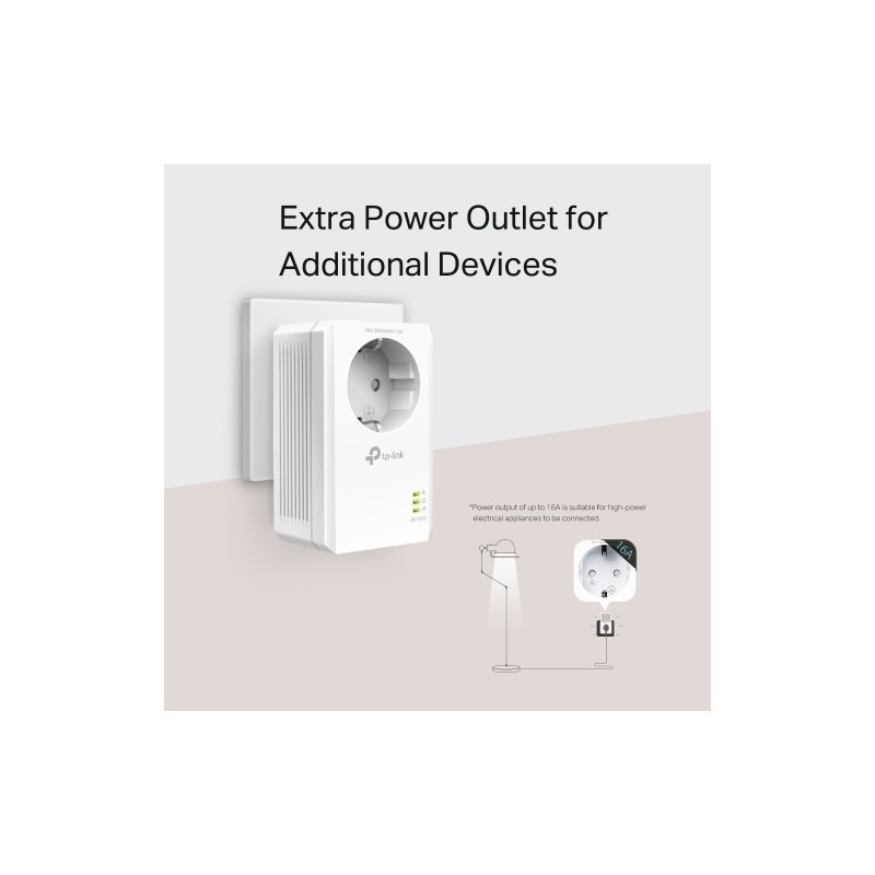 TP-Link TL-PA7017P KIT AV1000 Gigabit Passthrough Powerline Starter Kit Ethernet Adapterių rinkinys